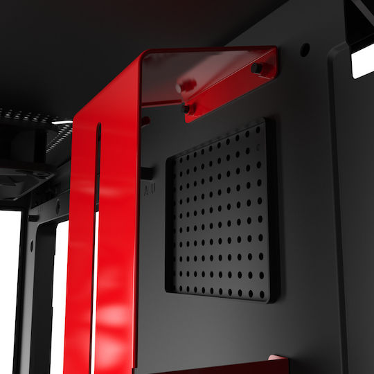 NZXT H510i Gaming Midi Tower Computer Case with Side Window and RGB Lighting Red