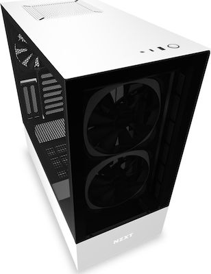 NZXT H510 Elite Gaming Midi Tower Κουτί Υπολογιστή με Πλαϊνό Παράθυρο και RGB Φωτισμό Λευκό