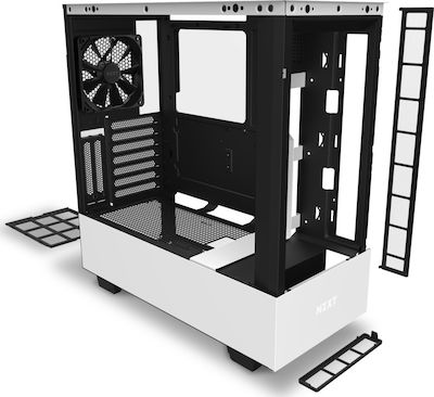 NZXT H510 Elite Gaming Midi Tower Κουτί Υπολογιστή με Πλαϊνό Παράθυρο και RGB Φωτισμό Λευκό