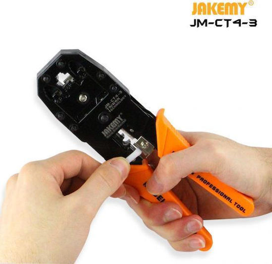 Jakemy Ethernet Internet Cable Crimping Plier RJ12, RJ11, RJ45, RJ10, RJ22 with Cable Cutter (Length 180mm)