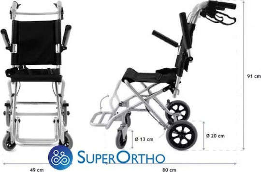 SuperOrtho Scaun Cu Rotile Pliabil Tip De Lumină 36cm ALU456