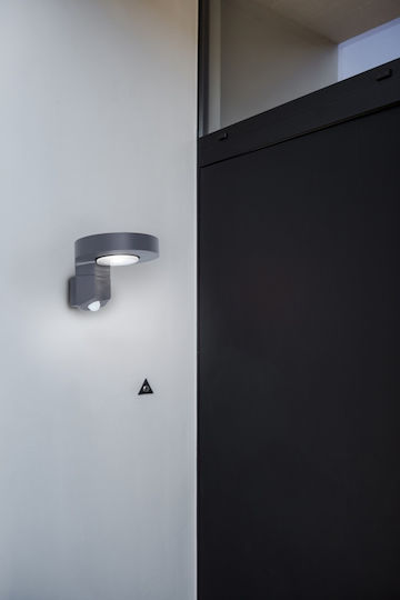 Lutec Diso Wall Mounted Solar Light 2W 200lm Natural White 4000K with Motion Sensor and Photocell IP44 12.5cmx17.5cmx16cmcm