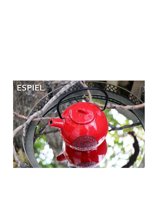 Espiel Tea Set with Filter Ceramic Red 700ml 1pcs