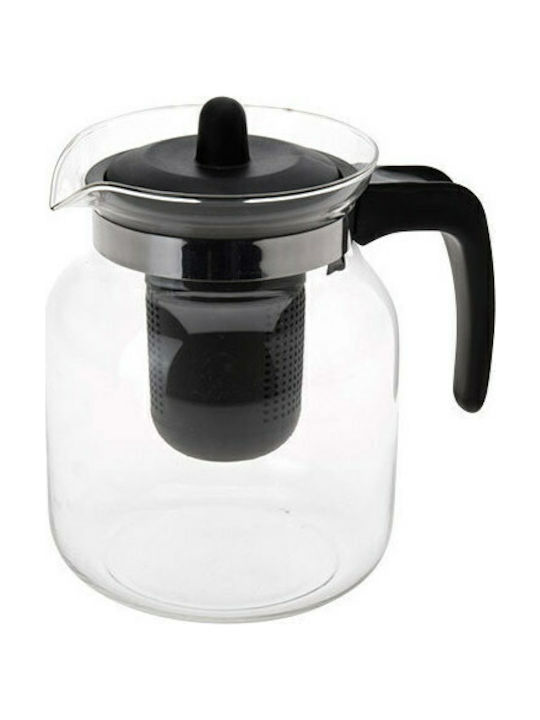 Excellent Houseware Tea Set with Filter Glass Transparent 1500ml 1pcs