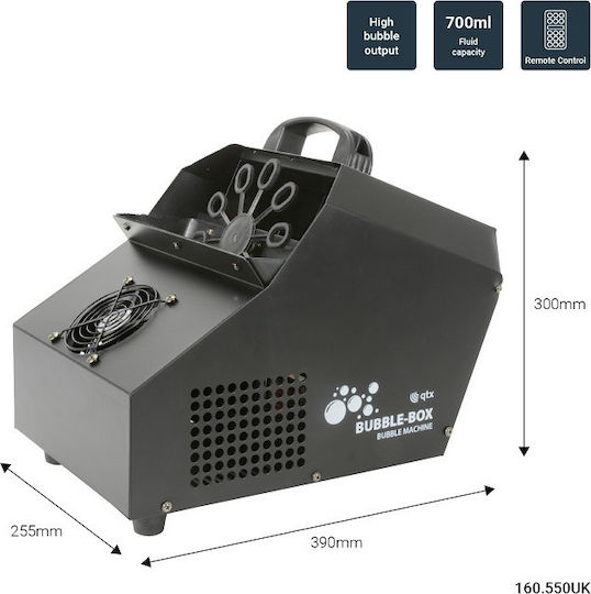 QTX Sound Bubble Box Μηχανή Φυσαλίδων 26W με Ασύρματο / Ενσύρματο Χειριστήριο