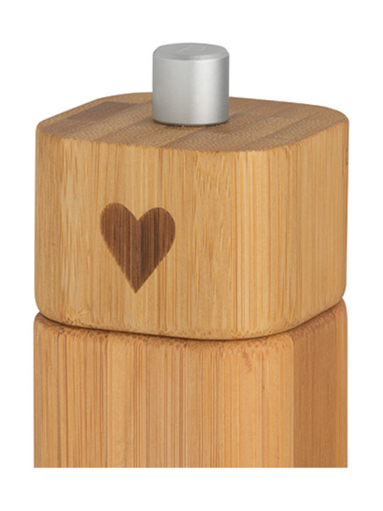 Raeder Heart Manual Wooden Pepper Mill 12cm Brown