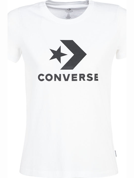 Converse Star Chevron Femeie Tricou Alb