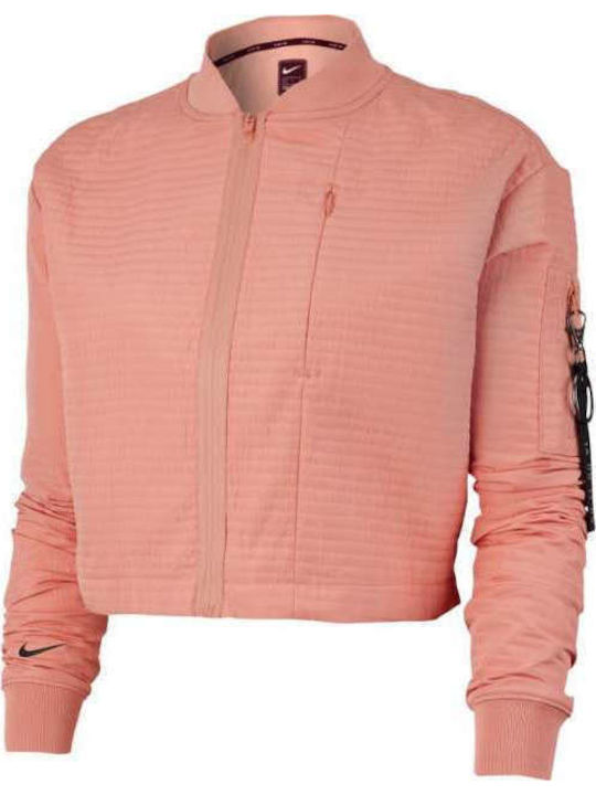 Κοντό Γυναικείο Bomber Jacket Ροζ