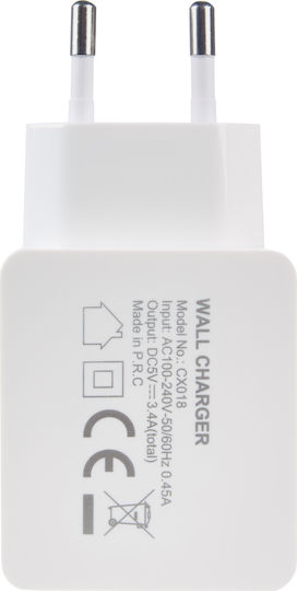 Xtorm Wireless Charger with USB-A and USB-C Ports 15W White