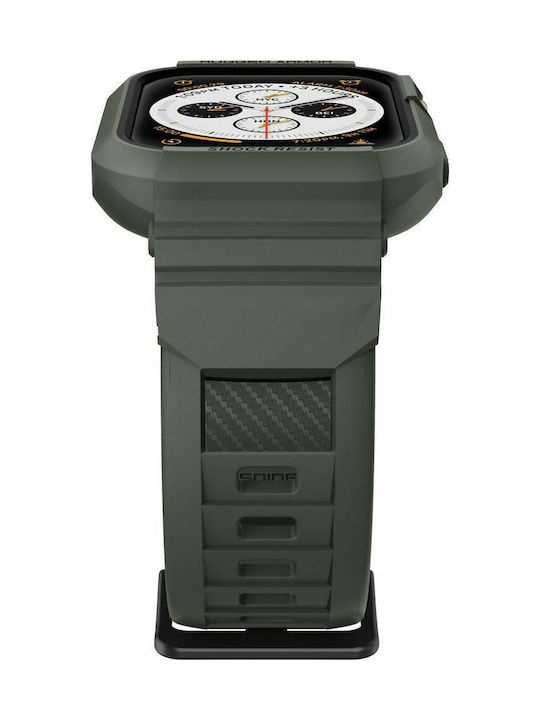 Spigen Rugged Armor Pro Silicone Case in Khaki color for Apple Watch 44mm