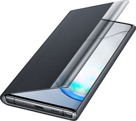 Samsung Clear View Cover Book Synthetic Leather / Plastic Black (Galaxy Note 10)