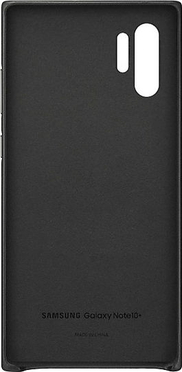 Samsung Leather Cover Umschlag Rückseite Leder Schwarz (Galaxy Note 10+)