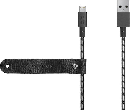 Native Union Tom Dixon Stainless USB to Lightning Cable Μαύρο 1.2m (Coil Cable)