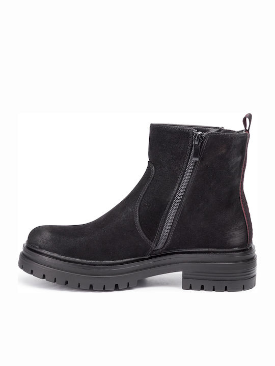 Courtney Zip Suede Γυναικεία Μποτάκια Αστραγάλου Μαύρα