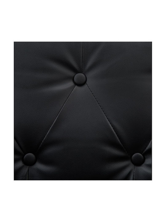 Canapea Chesterfield Cu Trei Locuri Din Piele Ecologică Neagră 176x68x70cm