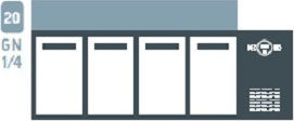 Inox Dobros Floor Refrigerated Display Case with Capacity 20x1/4 GN 225x70x126cm