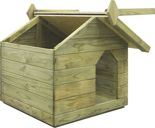 vidaXL Dog House with Opening Roof Dog House Wooden Outdoor Green 74x78.5x61.5cm
