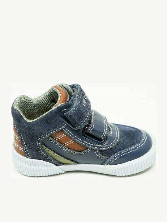 Geox Παιδικά Sneakers High Ανατομικά με Σκρατς για Αγόρι Navy Μπλε