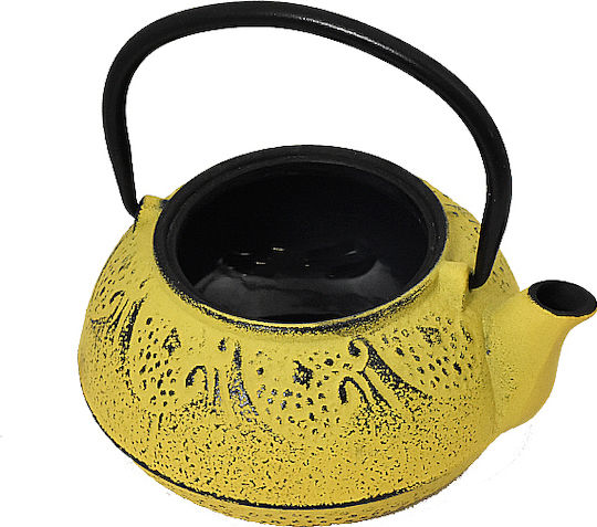 Teapot with Filter Cast Iron Yellow 600ml