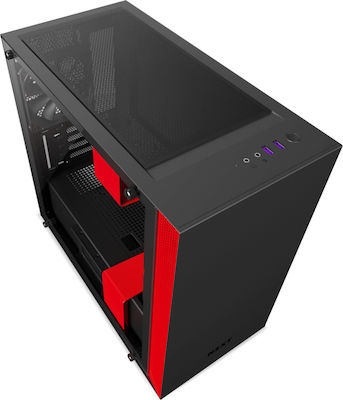 NZXT H400i Gaming Midi-Turm Computergehäuse mit RGB-Beleuchtung Rot