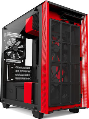 NZXT H400i Gaming Midi-Turm Computergehäuse mit RGB-Beleuchtung Rot