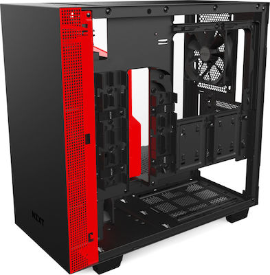 NZXT H400i Gaming Midi-Turm Computergehäuse mit RGB-Beleuchtung Rot