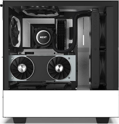 NZXT H510i Gaming Midi Tower Κουτί Υπολογιστή με Πλαϊνό Παράθυρο και RGB Φωτισμό Λευκό