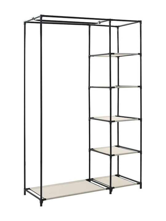 vidaXL Fabric Wardrobe with Zipper and Shelves in Beige Color 110x45x175cm