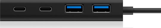 Icy Box USB-Hub 4 Anschlüsse USB 3.0 mit USB-A Verbindung