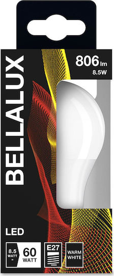 Bellalux CLA60 FR Λάμπα LED 8.5W για Ντουί E27 και Σχήμα A60 Θερμό Λευκό 806lm