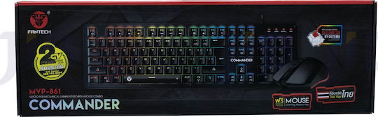 FanTech Commander MVP-861 Σετ Gaming Μηχανικό Πληκτρολόγιο με Outemu Blue διακόπτες και Φωτιζόμενα πλήκτρα & Ποντίκι (Αγγλικό US)