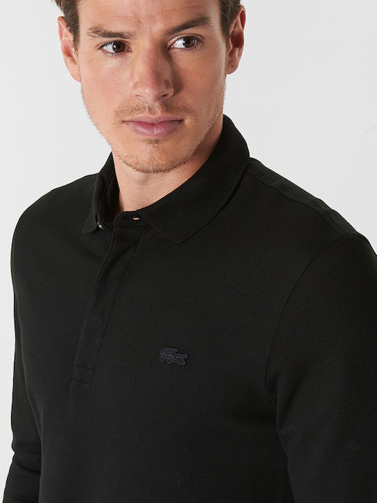 Polo Langarmbluse Schwarz