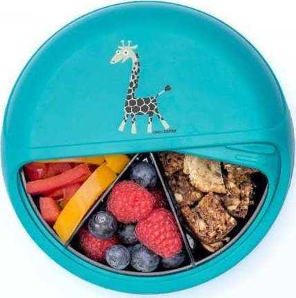 Carl Oscar Snack Disc Πλαστικό Παιδικό Δοχείο Φαγητού Τιρκουάζ 15 x 15 x 4.5εκ.