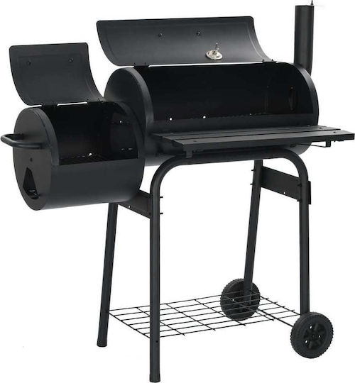vidaXL Offset Smoker Charcoal Grill with Thermometer and Smoker 103cmx60cm