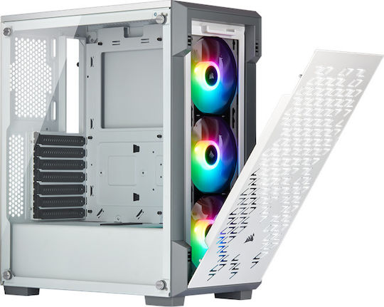 Corsair iCUE 220T RGB Gaming Midi Tower Κουτί Υπολογιστή με Πλαϊνό Παράθυρο Λευκό