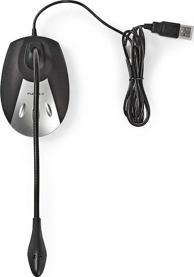 Nedis MICDU100BK Mikrofon USB Desktop, Schwanenhals
