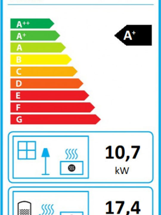 Edilkamin H2Oceano 28/CS Șemineu cu inserție Lemn Radiator 28.1kW Drept cu ușă glisantă Rezervor de expansiune închis