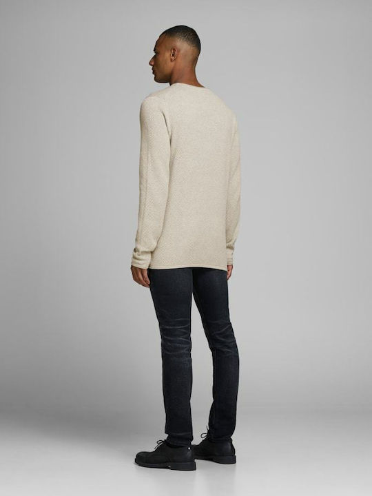 Jack & Jones Men's Long Sleeve Sweater Oatmeal -OATMEAL