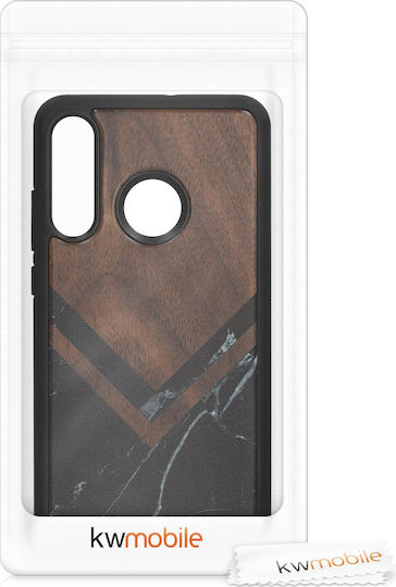KWmobile Wood Marble Umschlag Rückseite Hölzern Mehrfarbig (Huawei P30 Lite)