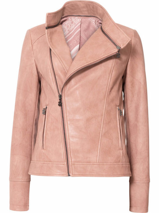 Dante Γυναικείο Biker Jacket Ροζ