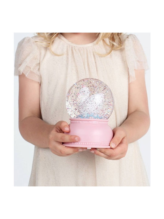 A Little Lovely Company Led Kids Decorative Lamp Snowglobe Pink 11x11x15cm