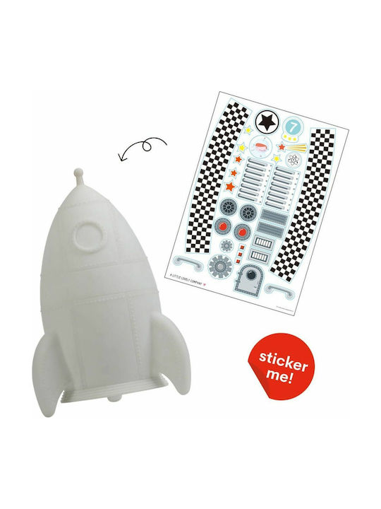 A Little Lovely Company Led Kids Decorative Lamp Rocket with Color Changes White 13x13x20εκ.