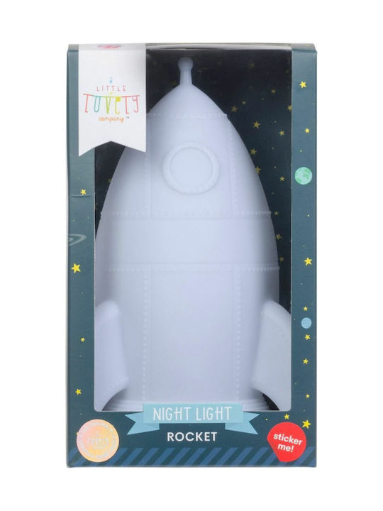 A Little Lovely Company Led Kids Decorative Lamp Rocket with Color Changes White 13x13x20εκ.
