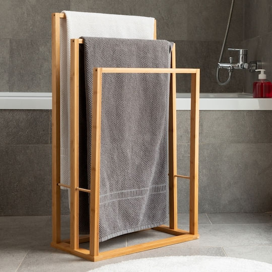 vidaXL 424198 Raft de haine de Baie Triplu ​40x82cm Maro