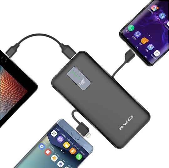 Awei P11K Power Bank 10000mAh with USB-A Port Black