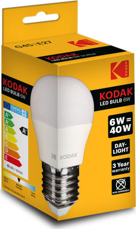 Kodak LED Bulb 6W for Socket E27 and Shape G45 Cool White 480lm
