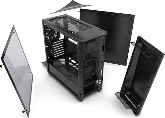Phanteks Eclipse P400 Tempered Glass Gaming Midi Tower Κουτί Υπολογιστή με Πλαϊνό Παράθυρο και RGB Φωτισμό Μαύρο