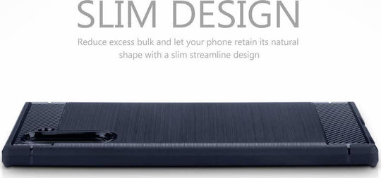 Terrapin Carbon Fibre Back Cover Σιλικόνης Navy Μπλε (Galaxy Note 10)