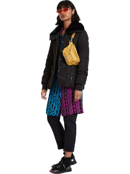 Milite Women's Short Puffer Jacket for Winter Black