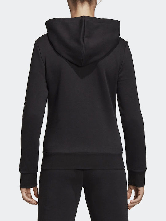 adidas Essentials Linear Ζακέτα Μαύρη με Κουκούλα